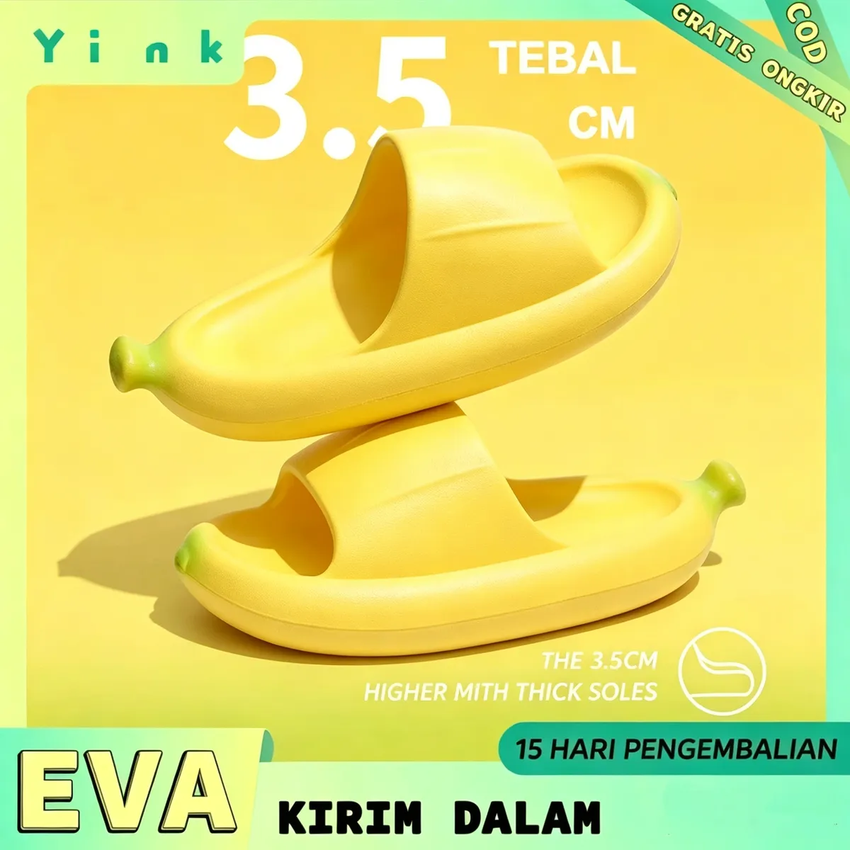Sandal EVA Banana Platform Slide merk YINK — grosir dari supplier PT YES untuk reseller Indonesia